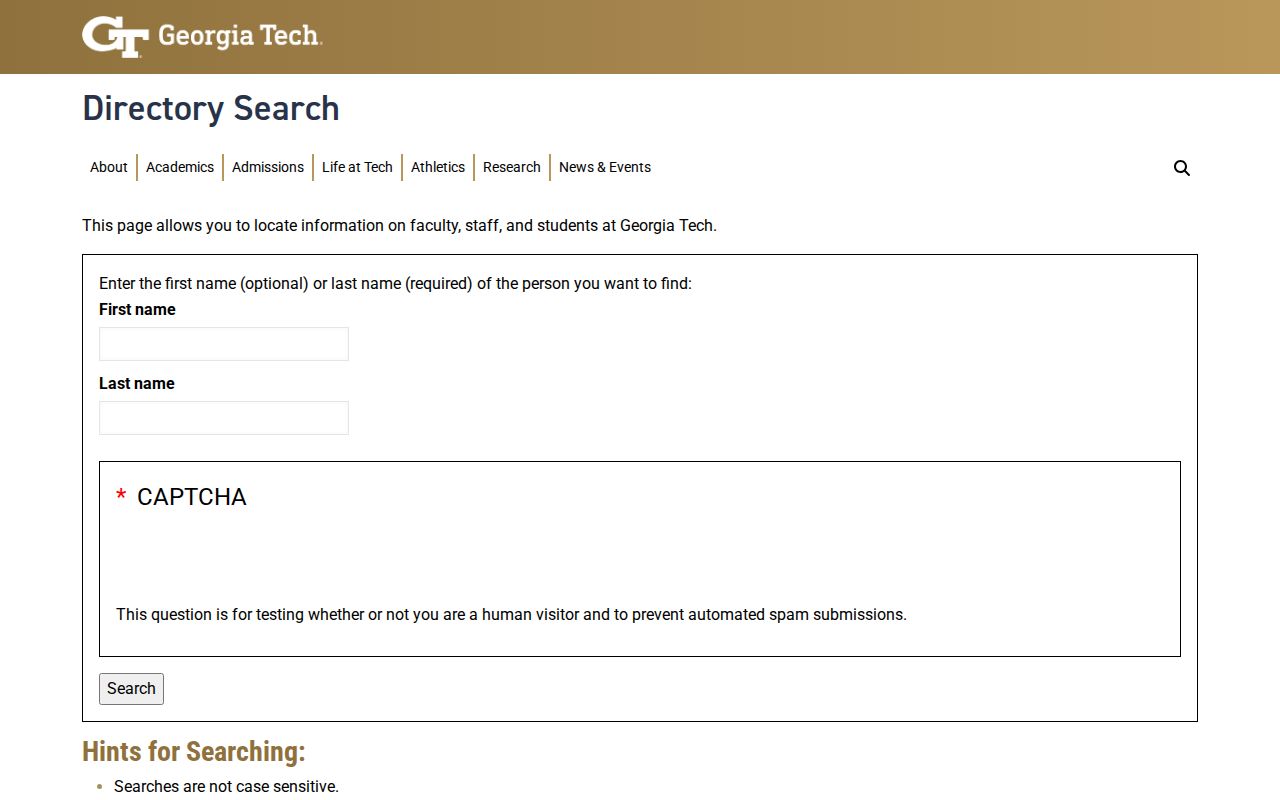 Brookhaven people directories Georgia Tech contact search