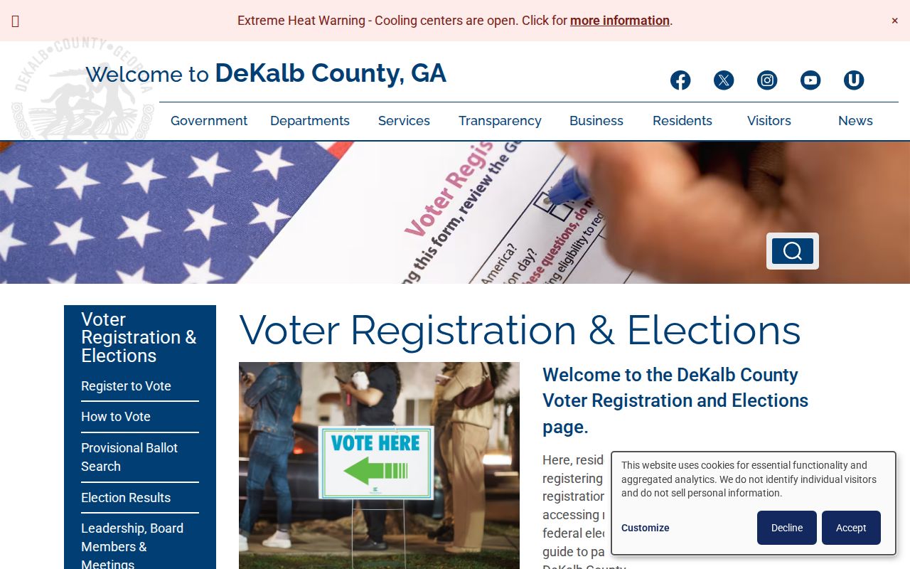 Brookhaven voter registration records at the DeKalb elections office